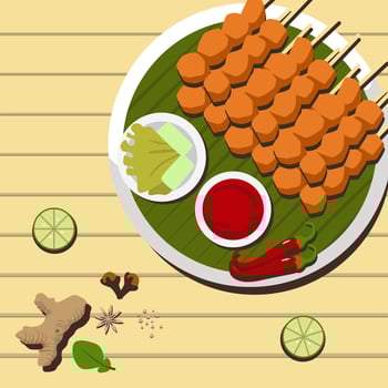 satay flat style illustration vector design