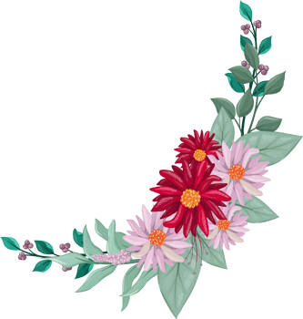 Red Flower Arrangement with watercolor style png