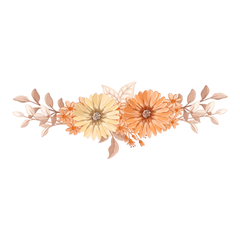 Orange Flower Arrangement with watercolor style png