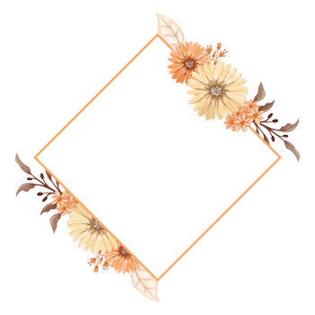 Orange Flower Arrangement with watercolor style png