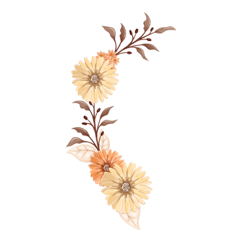 Orange Flower Arrangement with watercolor style png