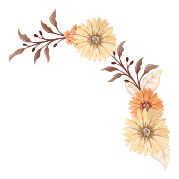 Orange Flower Arrangement with watercolor style png