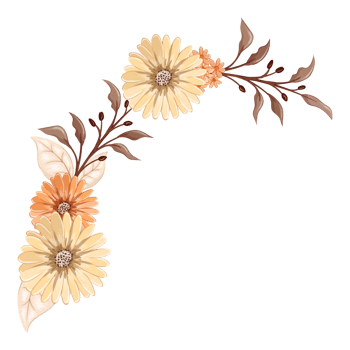 Orange Flower Arrangement with watercolor style png