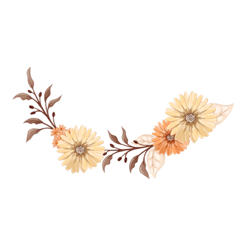 Orange Flower Arrangement with watercolor style png