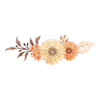 Orange Flower Arrangement with watercolor style png