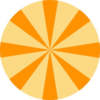Retro Orange Sun Brust Horizontal vector