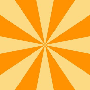 Retro Orange Sun Brust Horizontal vector