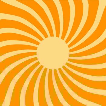 Retro Orange Sun Brust Horizontal vector