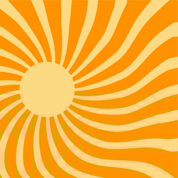 Retro Orange Sun Brust Horizontal vector