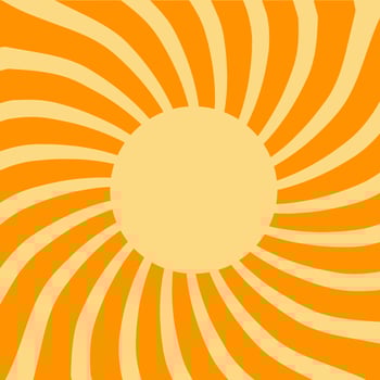 Retro Orange Sun Brust Horizontal vector