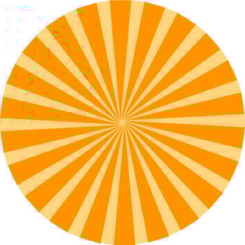 Retro Orange Sun Brust Horizontal vector