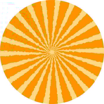 Retro Orange Sun Brust Horizontal vector