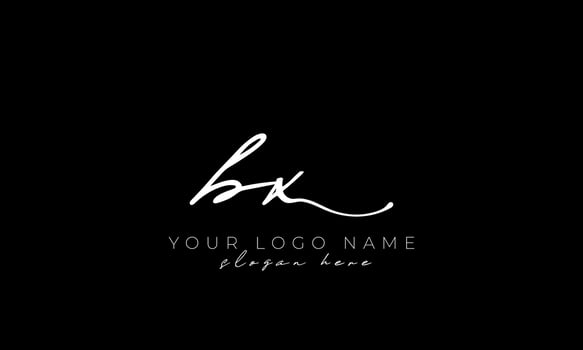Handwriting letter BX logo design. BX logo design free vector template