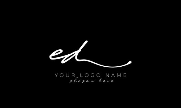 Handwriting letter ED logo design. ED logo design free vector template