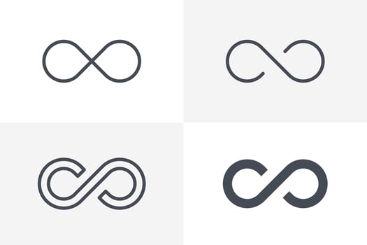 Infinity icon set vector. Infinity icon bundle isolated on white background vector