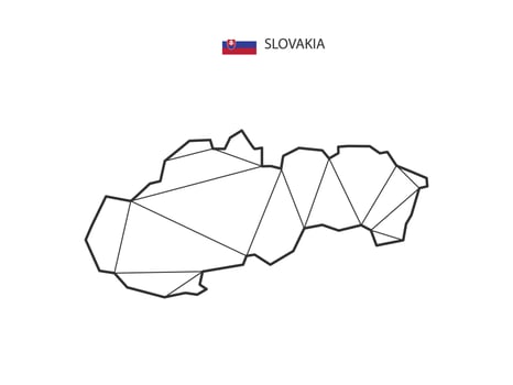 Mosaic triangles map style of Slovakia isolated on a white background. Abstract design for vector. vector