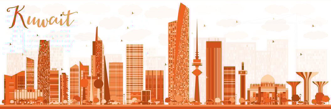 Abstract Kuwait City Skyline with Color Buildings. vector