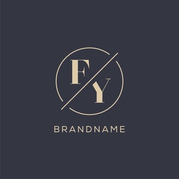 Initial letter EY logo with simple circle line, Elegant look monogram logo style vector