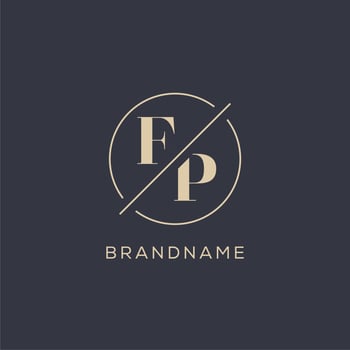 Initial letter EP logo with simple circle line, Elegant look monogram logo style vector
