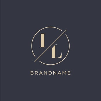 Initial letter LL logo with simple circle line, Elegant look monogram logo style vector