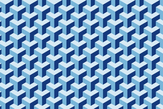 Blue 3d polygonal seamless pattern vector background