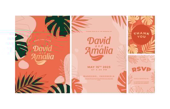 Wedding Invitation Modern Casual Template vector