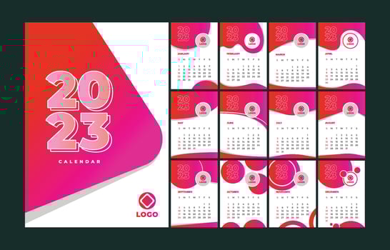 Corporate Calendar 2023 Template vector