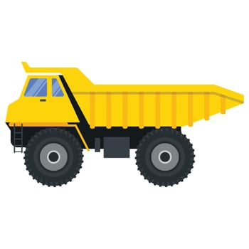 Illustration for construction machinery vehicle dump truck. vector