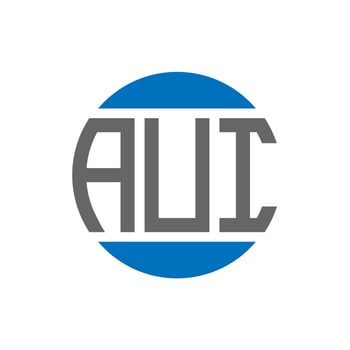 AUI letter logo design on white background. AUI creative initials circle logo concept. AUI letter design. vector