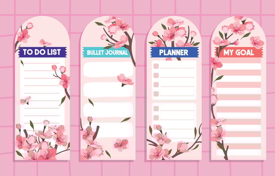 Peach Blossom  Journal Template vector