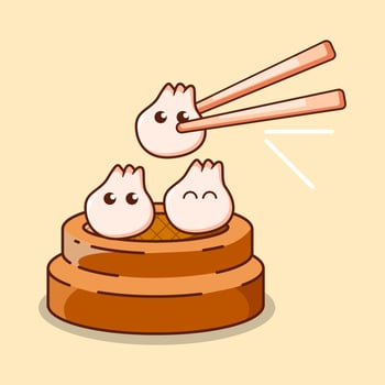 Premium vector l vector dimsum cute vector mascot illustration. asian food, delicious.
