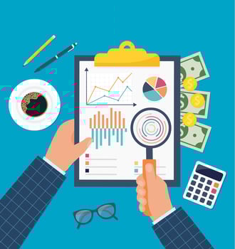 financial report. audit tax. financial market analysis. Vector illustration for web, mobile app in flat design.