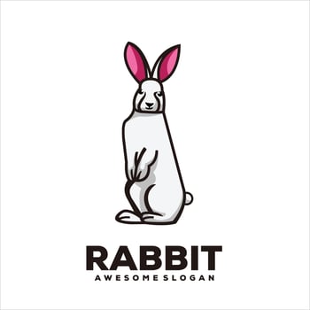 rabbit mascot illustration logo vector