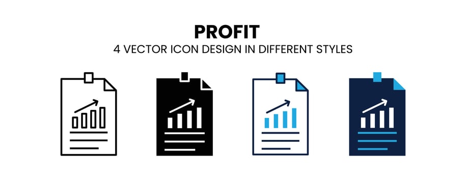 Income Growth icon in outline, thin line, solid, filled and flat style. Vector illustration of two colored and black profit vector icons designs can be used for mobile, ui, web