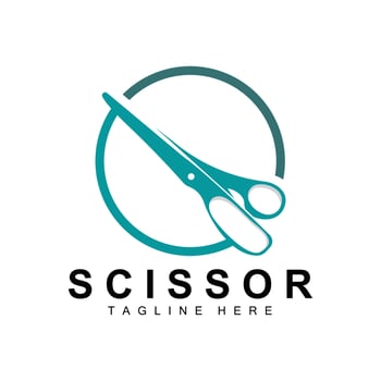 Scissors Logo Design, Barbershop Shaver Vector, Babershop Scissors Brand Illustration vector