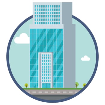 Office city building beautiful illustration. vector