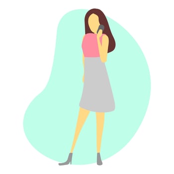 Vector illustration design of woman on the phone