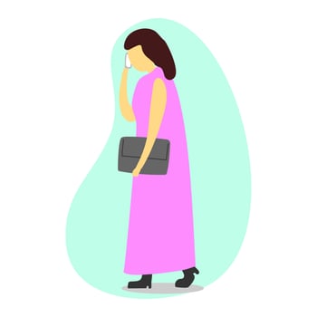 Vector illustration design of woman on the phone
