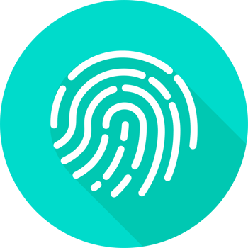 Touch id icon illustration in flat design style. Fingerprint sign for security interface. png