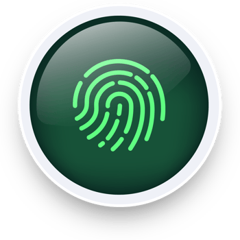 Touch id icon illustration in realistic design style. Fingerprint sign for security interface. png