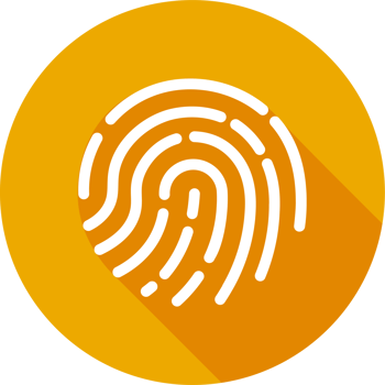 Touch id icon illustration in flat design style. Fingerprint sign for security interface. png