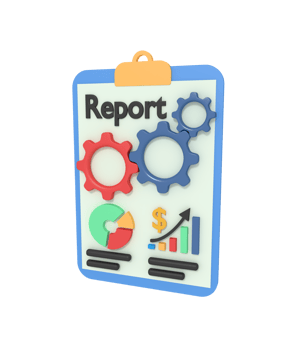 3d illustration of report chart management png