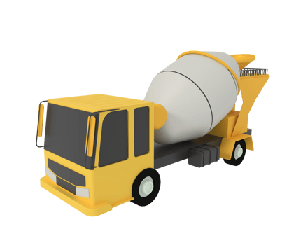 3d illustration of mixer truck png