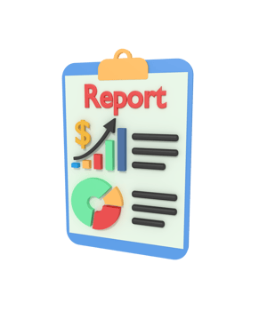 3d illustration of report chart financial png
