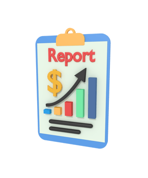 3d illustration of report graph chart png
