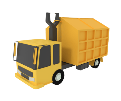 3d illustration of garbage truck png