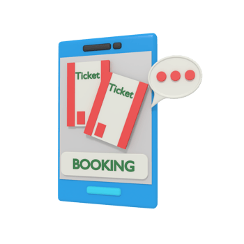 3d illustration of Online Book Tickets png