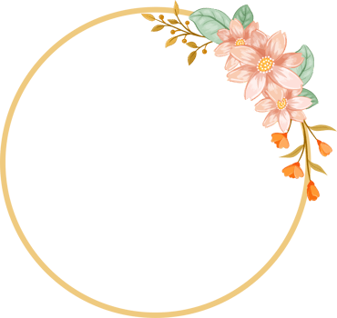 Pink Orange Flower Arrangement with watercolor style png