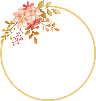 Pink Orange Flower Arrangement with watercolor style png