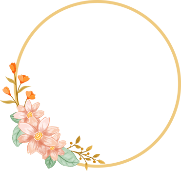 Pink Orange Flower Arrangement with watercolor style png